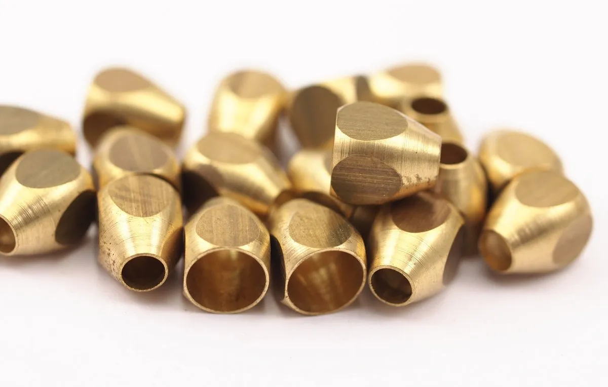 12 Raw Brass Industrial Drop Tubes, Spacer Beads, End Beads, Findings (10x8 Mm) D0080