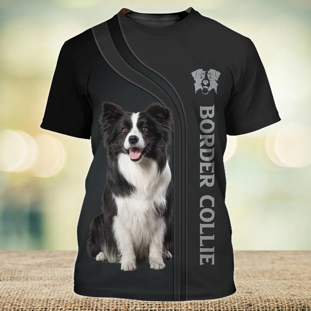 3D Dog T Shirts, Border Collie Lover All Over Print T-Shirt, Gift For Pet Loves