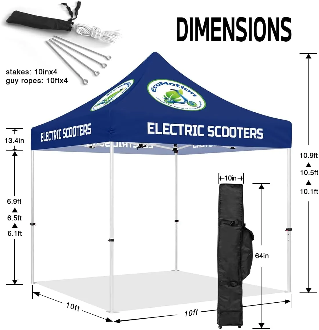 ABLEM8CANOPY ELECTRIC SCOOTERS 10x10 Best Waterproof Canopy Tent