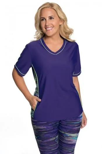 Adventure Chic V Neck Short Sleeve Swim Shirt