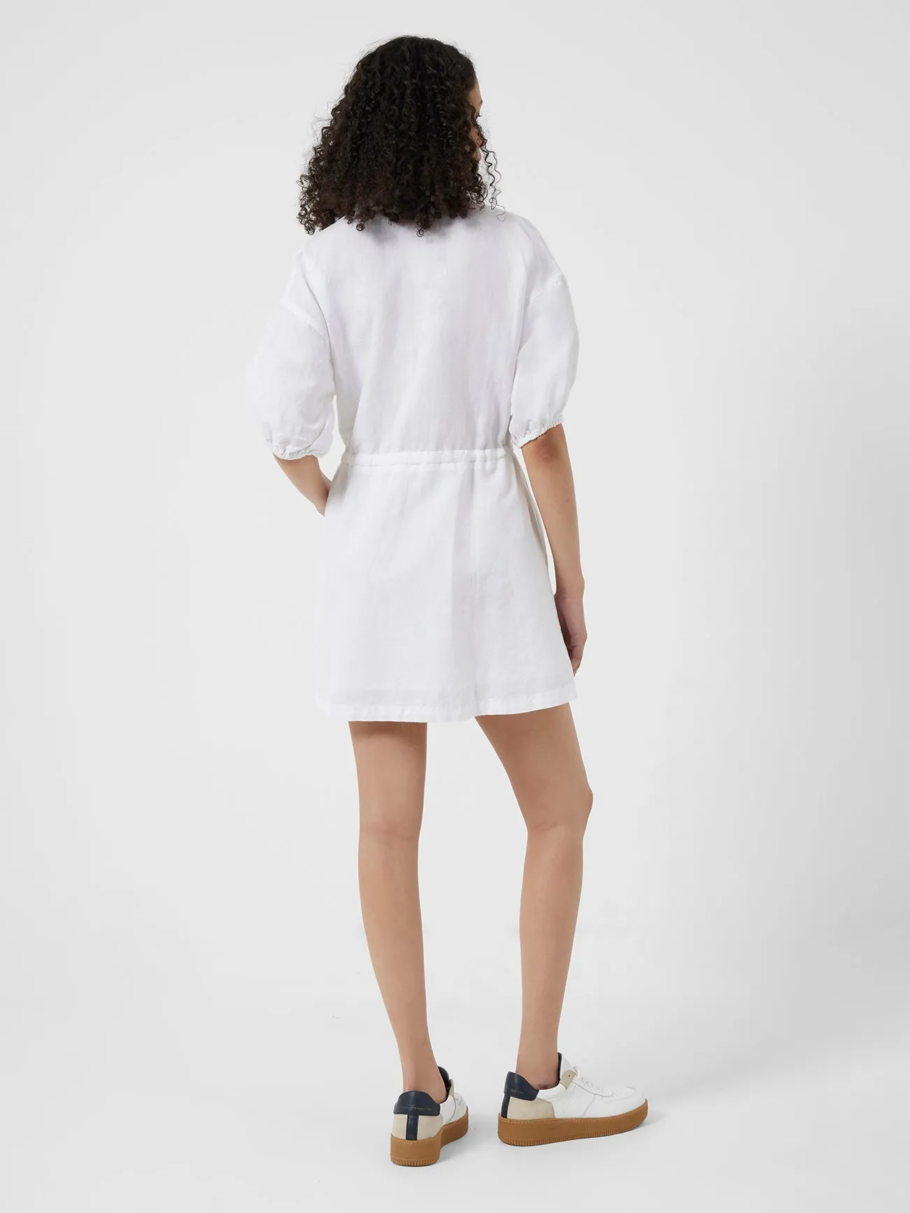 Ahia Cotton-Linen Shirt Mini Dress