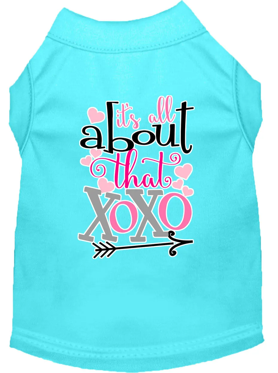 All About That Xoxo Screen Print Dog Shirt Aqua Med