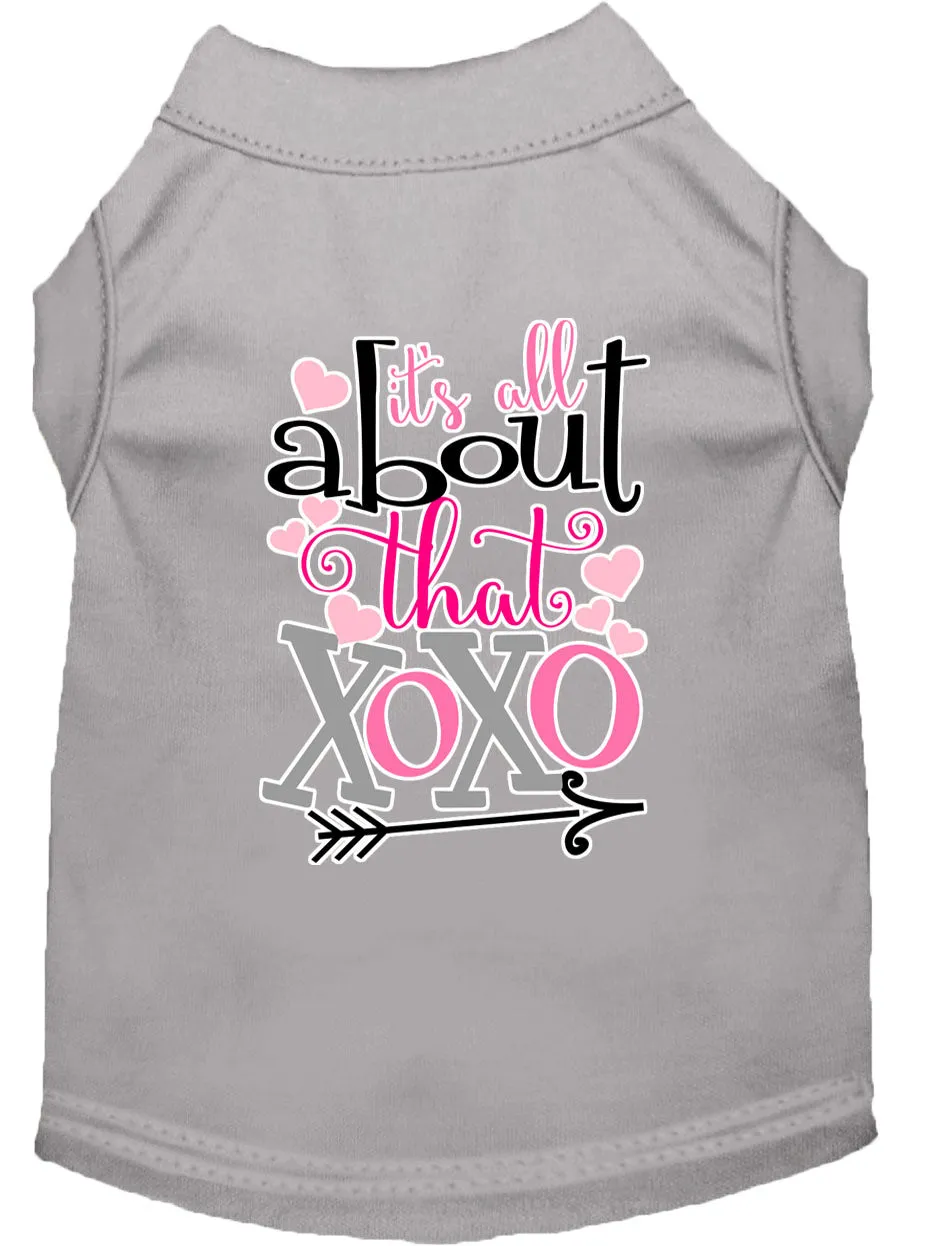 All About That Xoxo Screen Print Dog Shirt Grey Xxl