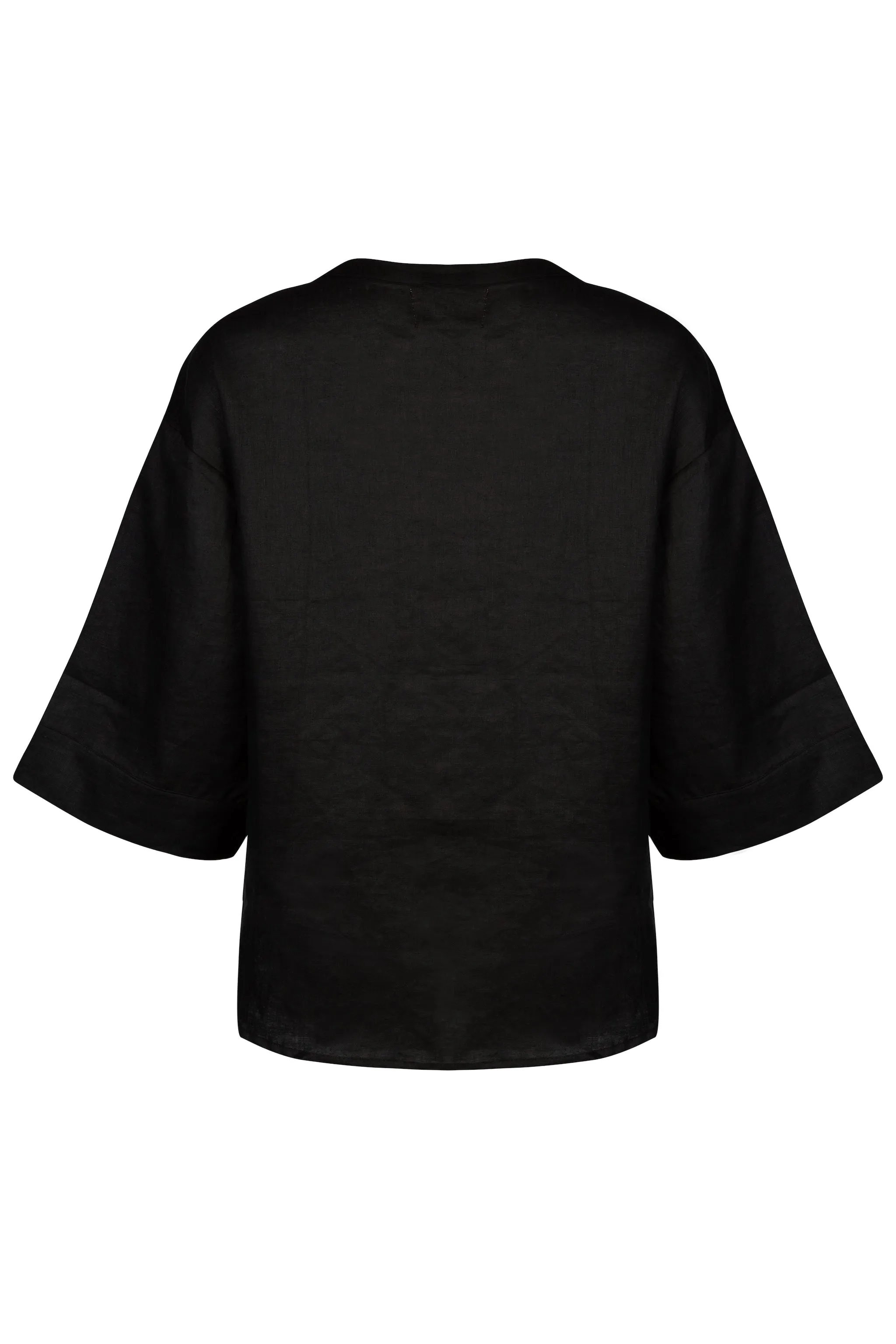 'Andrea' Linen Shirt - Black