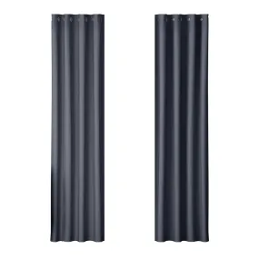 Artiss 2X Blockout Curtains Blackout Window Curtain Eyelet 140x230cm Charcoal