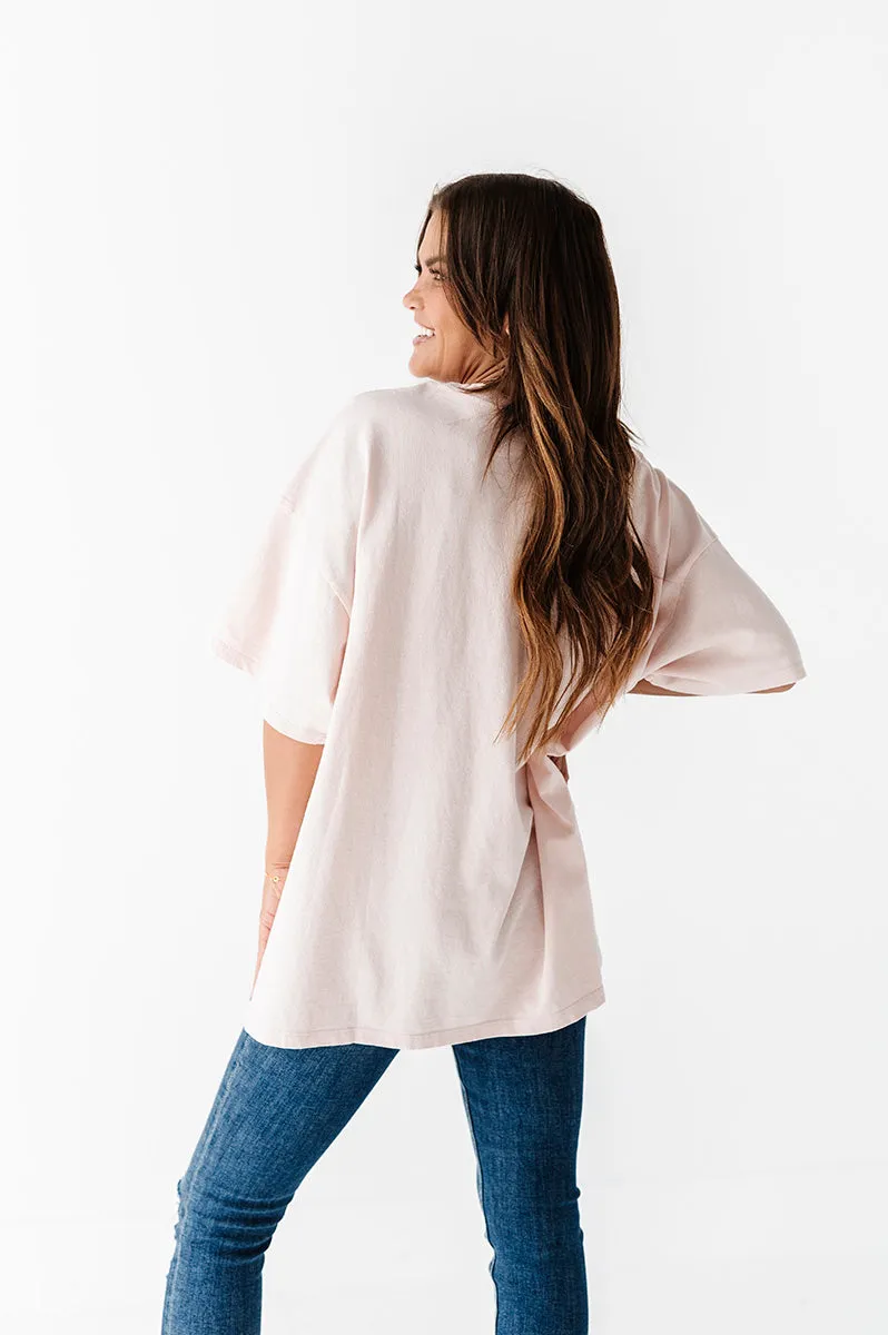 Bev Oversized Tee in Light Pink