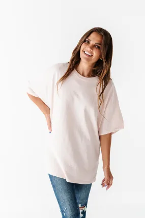 Bev Oversized Tee in Light Pink