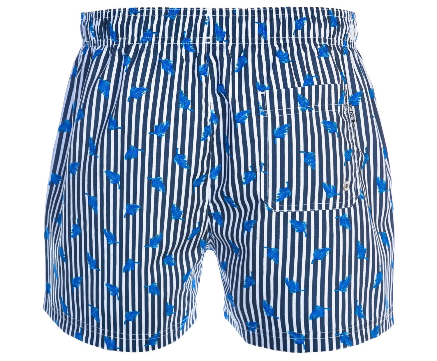 BOSS Palmfish Swim Short in Navy & White Stripe