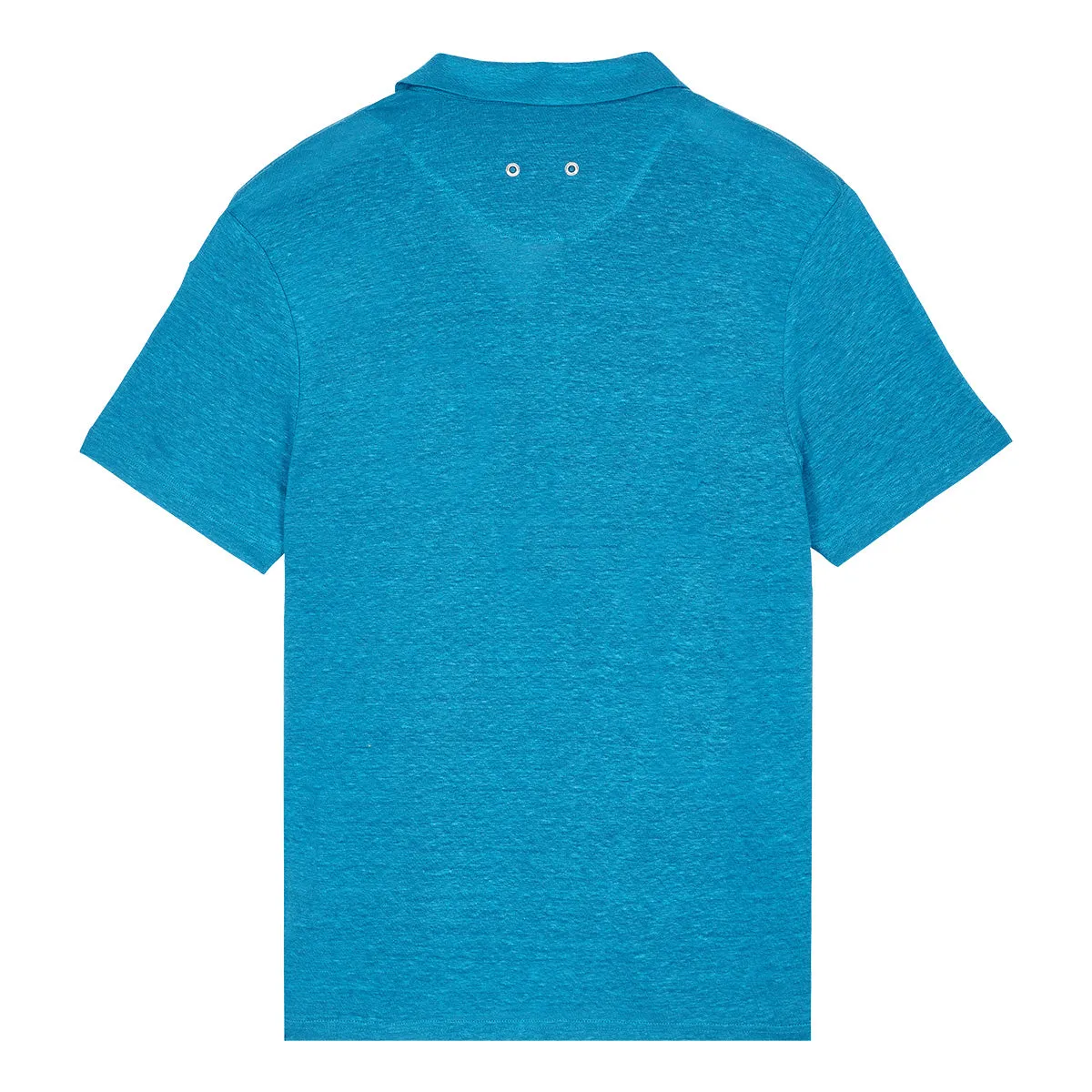 Calanque Blue Linen Pyramid Polo Shirt