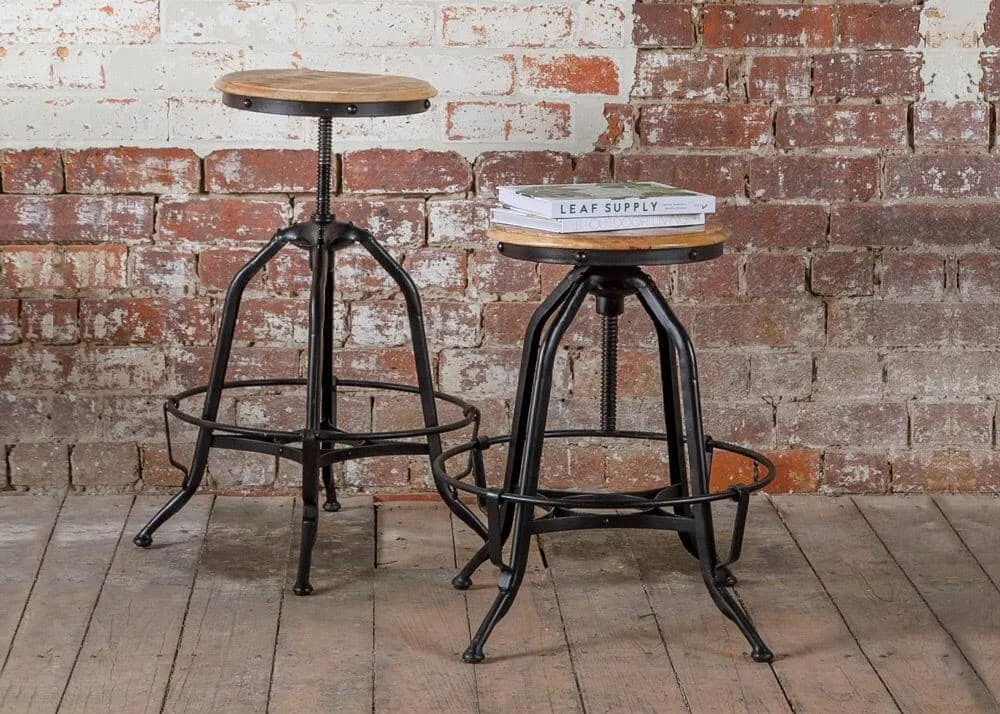 Caulfield Swivel Stool - Timber Seat