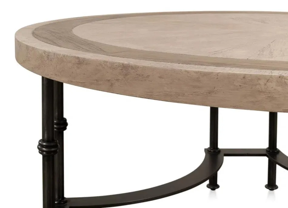 Chisholm Equestrian Cocktail Round Coffee Table Grey