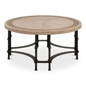 Chisholm Equestrian Cocktail Round Coffee Table Grey