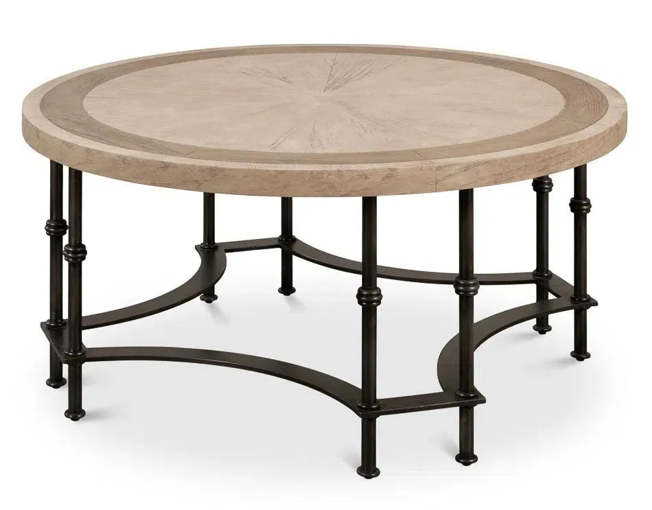 Chisholm Equestrian Cocktail Round Coffee Table Grey