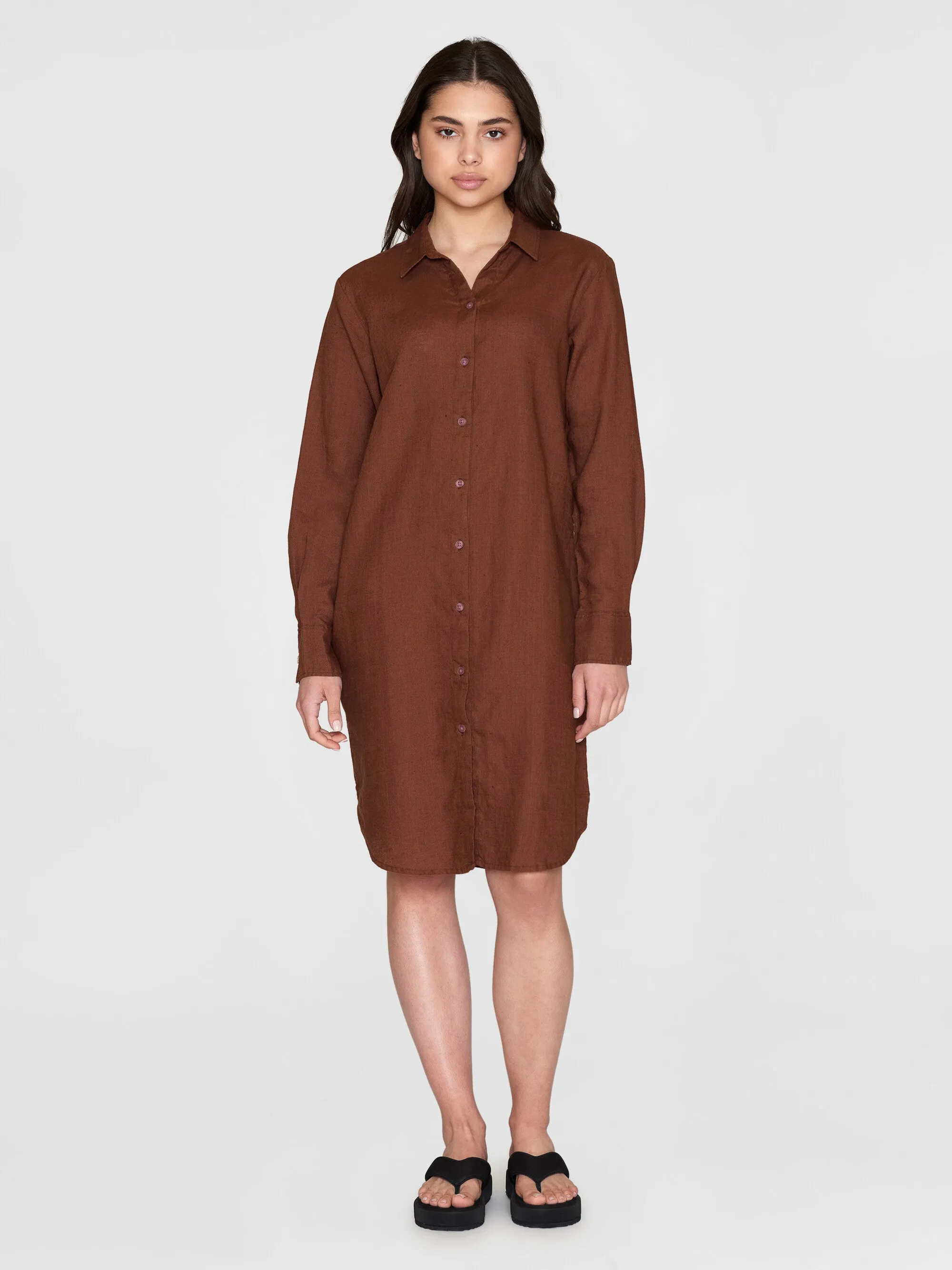 Classic linen dress - Tiramisu