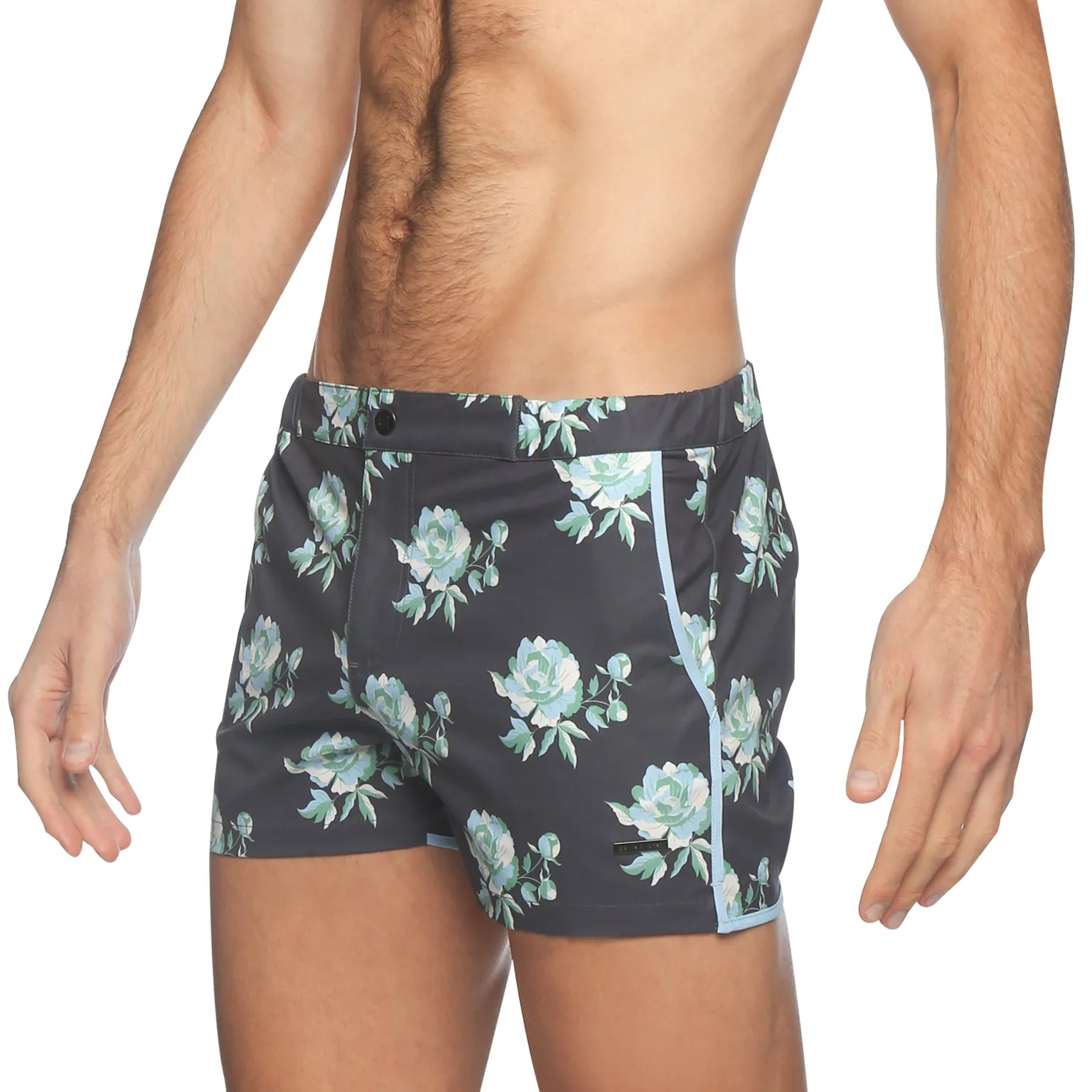 Cool Grey Peonies Print 2" Angeleno Stretch