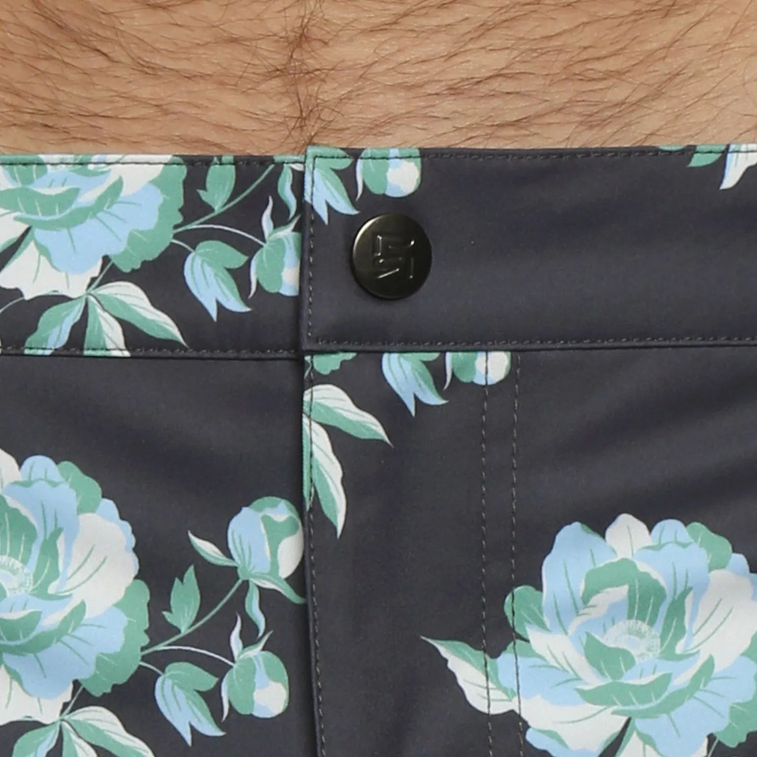 Cool Grey Peonies Print 2" Angeleno Stretch