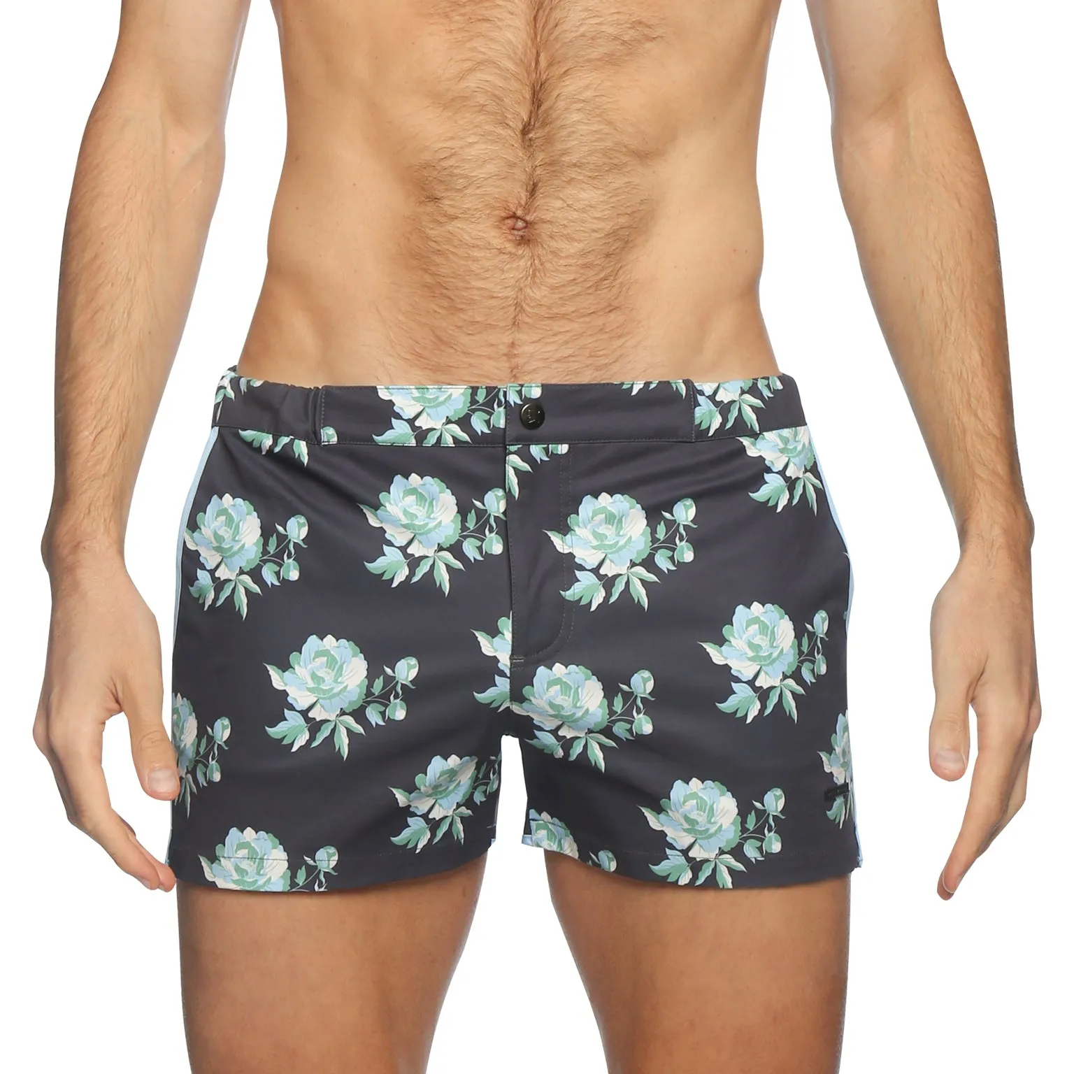 Cool Grey Peonies Print 2" Angeleno Stretch