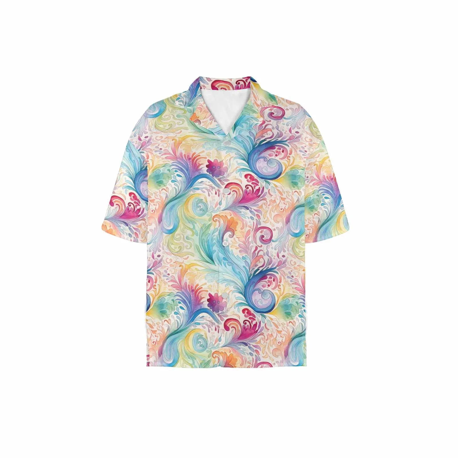 DPastel Rainbow Paisley  Women's Hawaiian Shirt