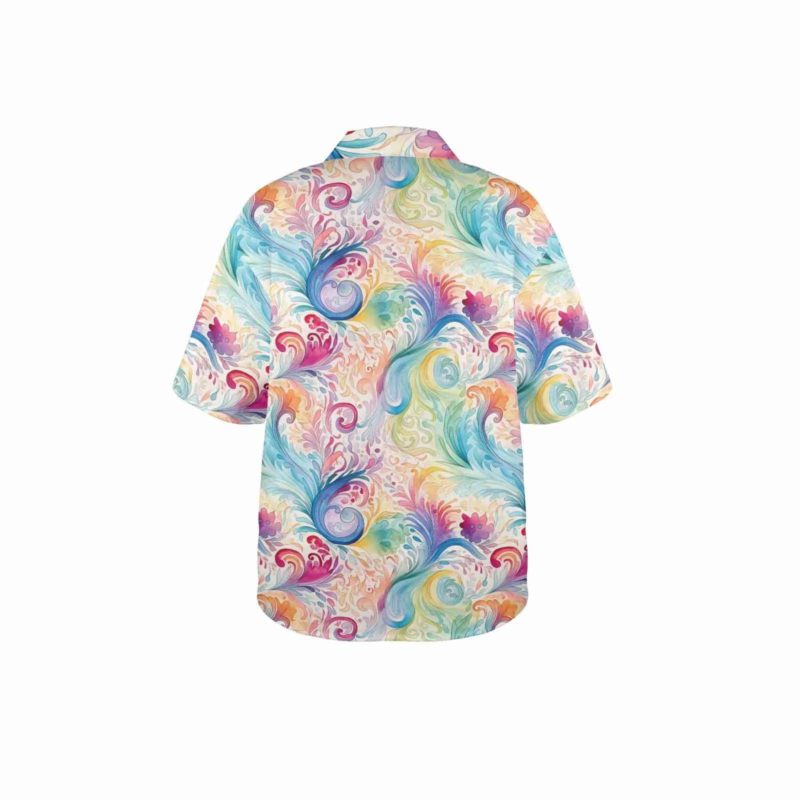 DPastel Rainbow Paisley  Women's Hawaiian Shirt