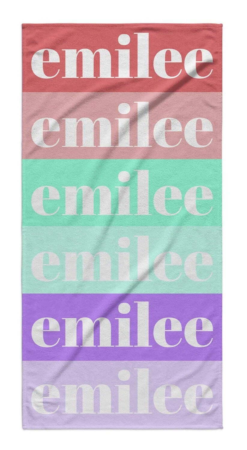 FAMILY MATCHING COLOR SWATCH PERSONALIZED  PREMIUM TOWEL