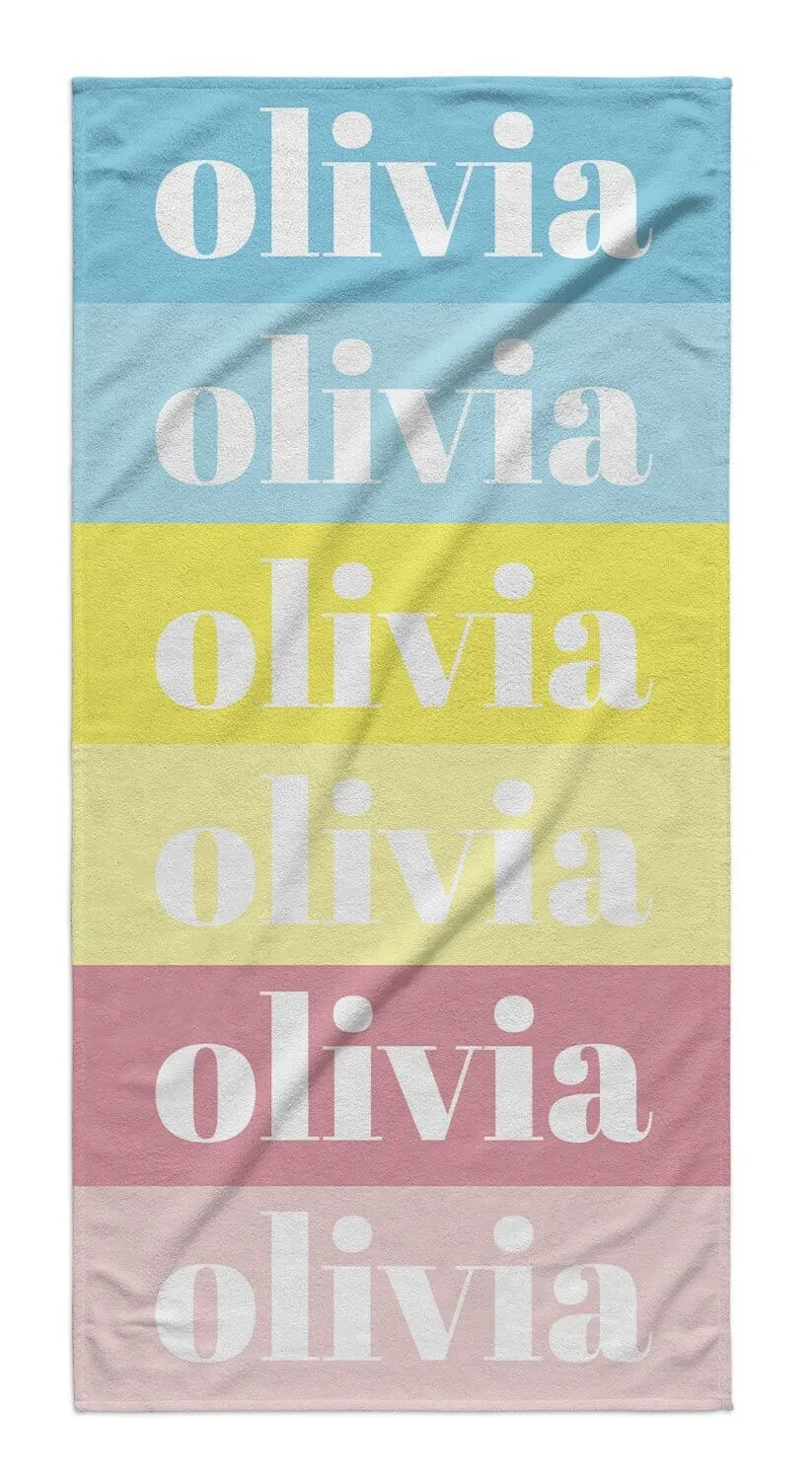 FAMILY MATCHING COLOR SWATCH PERSONALIZED  PREMIUM TOWEL