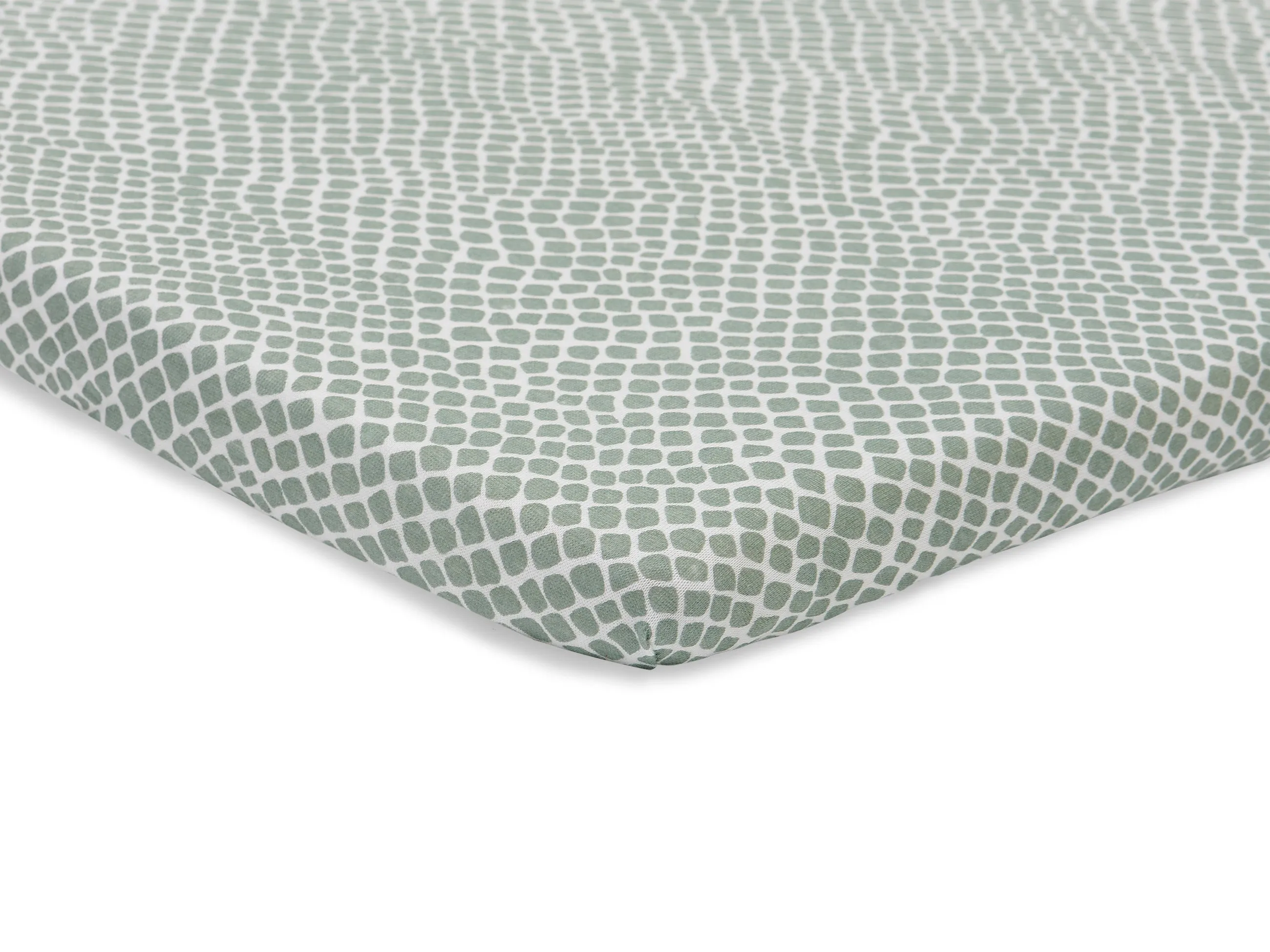 Fitted Sheet Jersey Playpen 75x95cm Snake - Ash Green