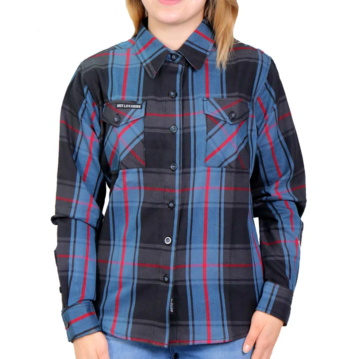 Hot Leathers FLL3007 Ladies Long Live The King Long Sleeve Flannel Shirt