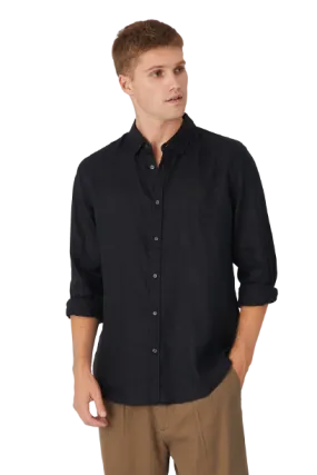 Industrie - The Tennyson Linen Shirt - OD Navy