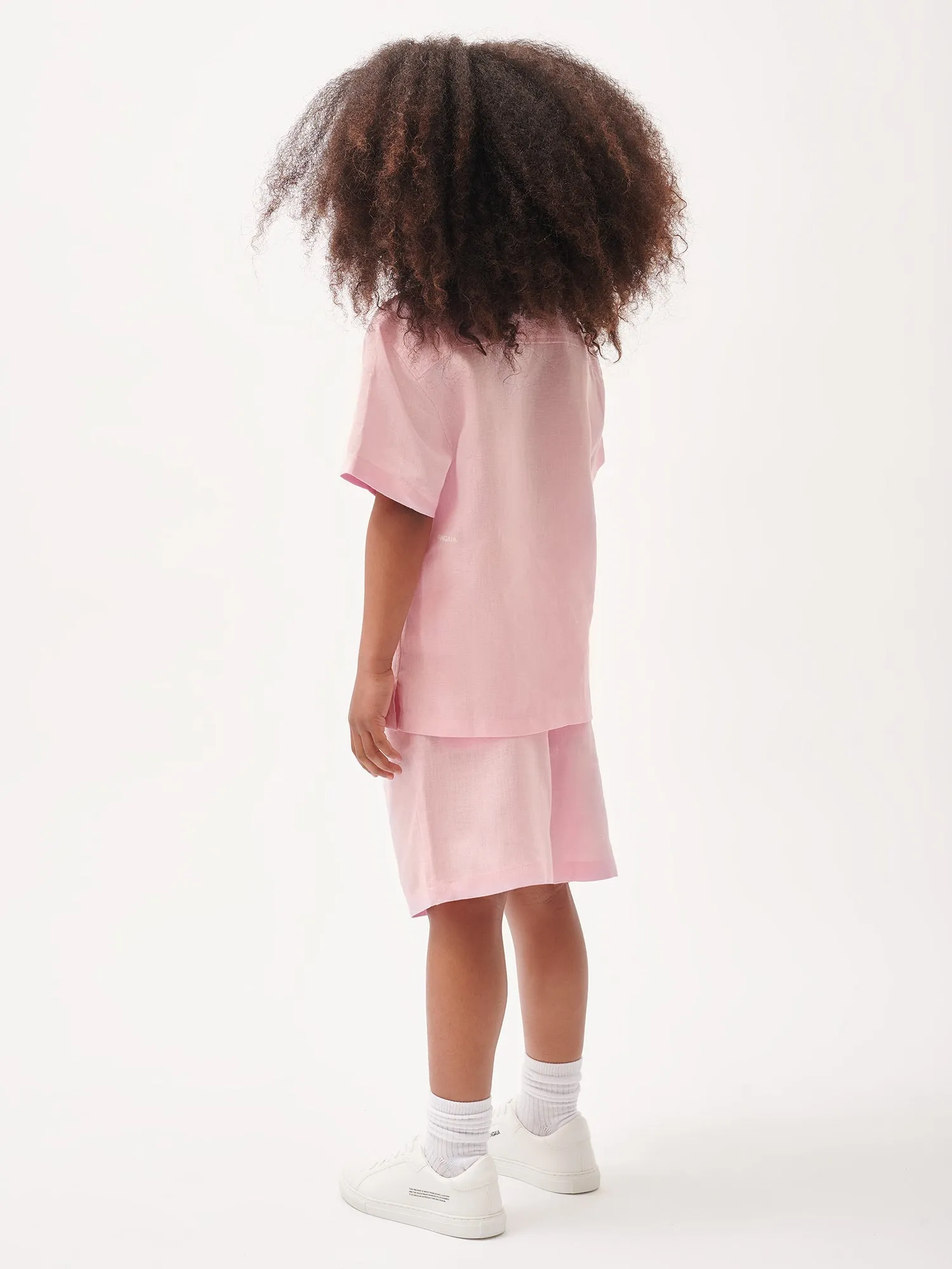 Kids' DNA Aloe Linen Camp Collared Shirt—magnolia pink