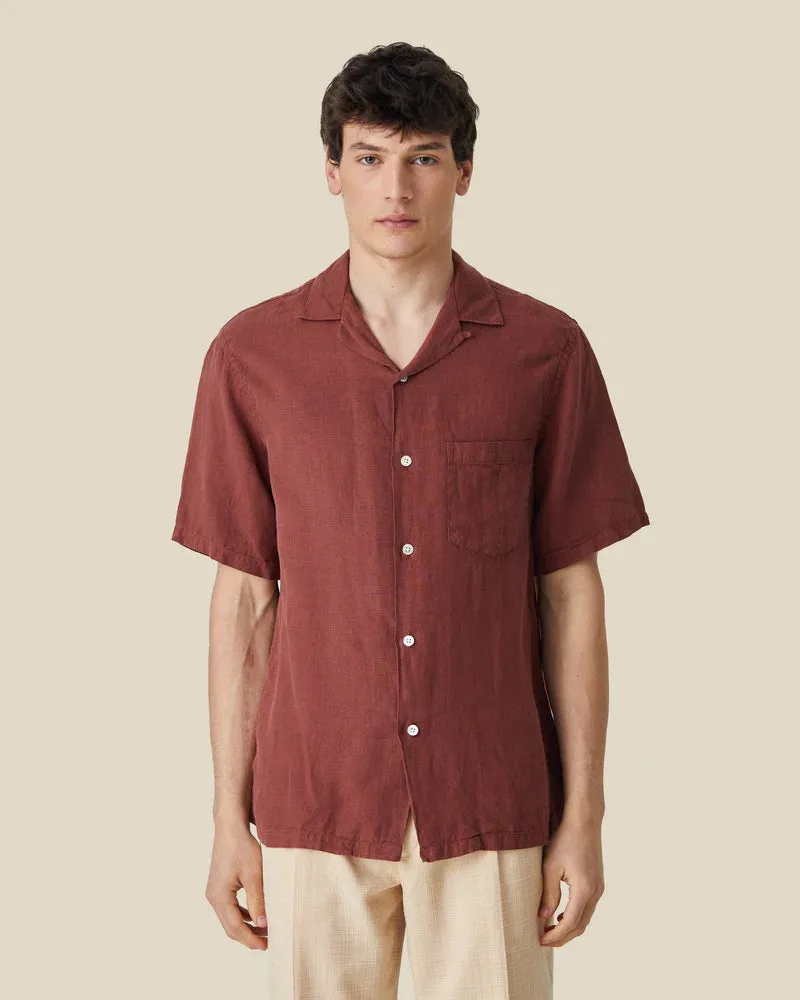 Linen Camp Collar S/S Shirt