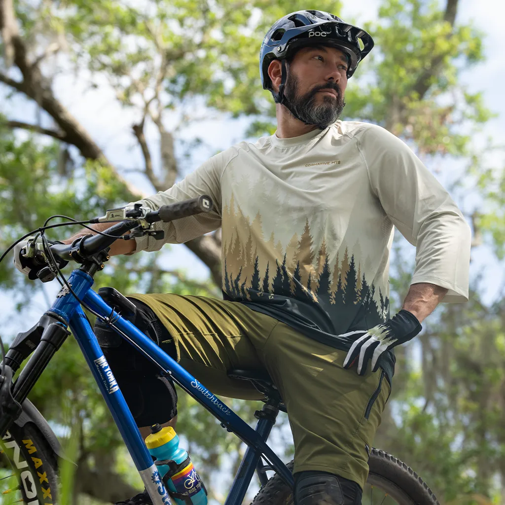 Men's 3/4 Sleeve Tech Air MTB Jersey - (Trees - Drab)