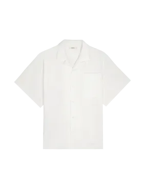 Mens DNA Aloe Linen Camp Collar Shirt—off-white