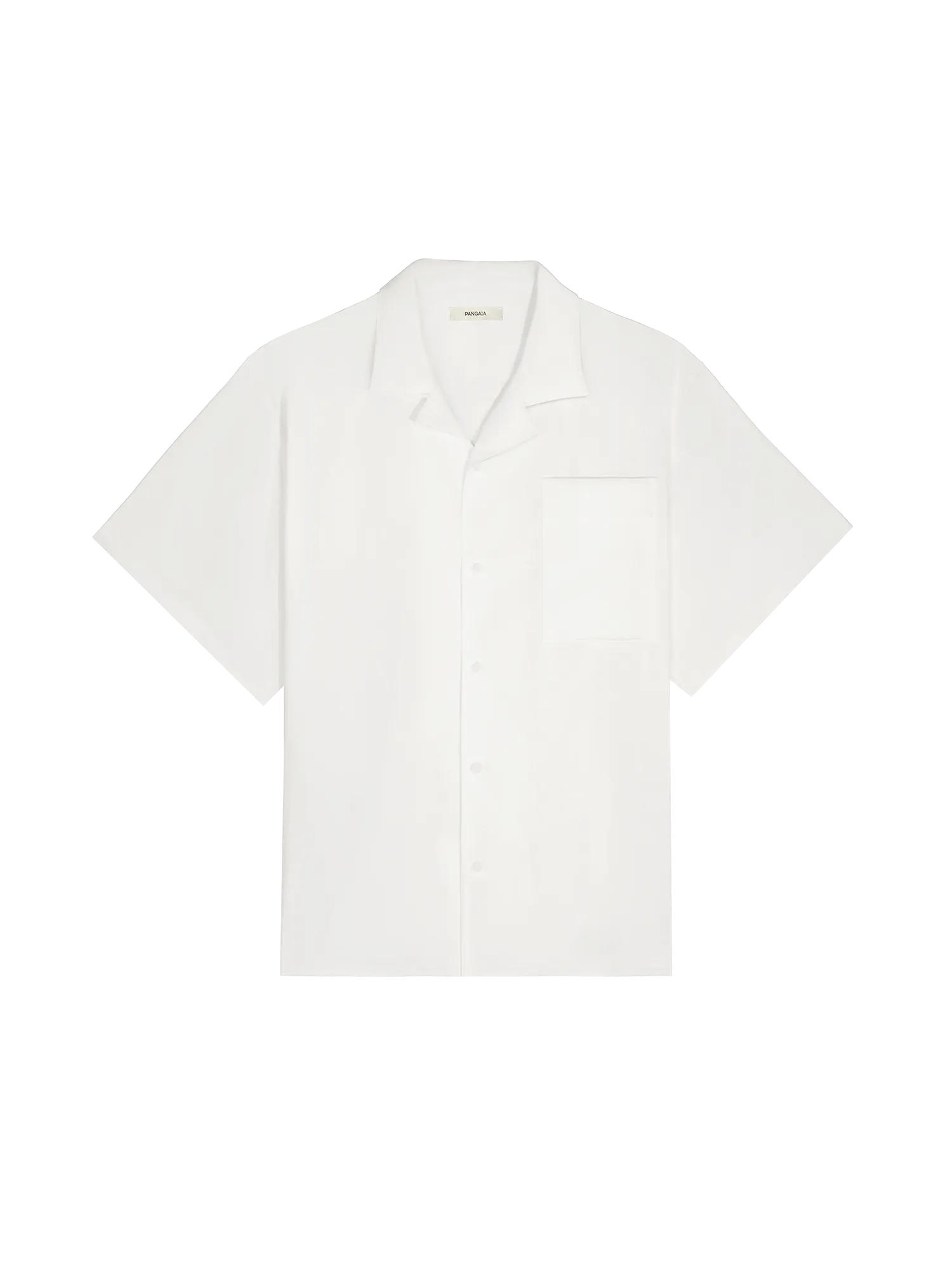 Mens DNA Aloe Linen Camp Collar Shirt—off-white