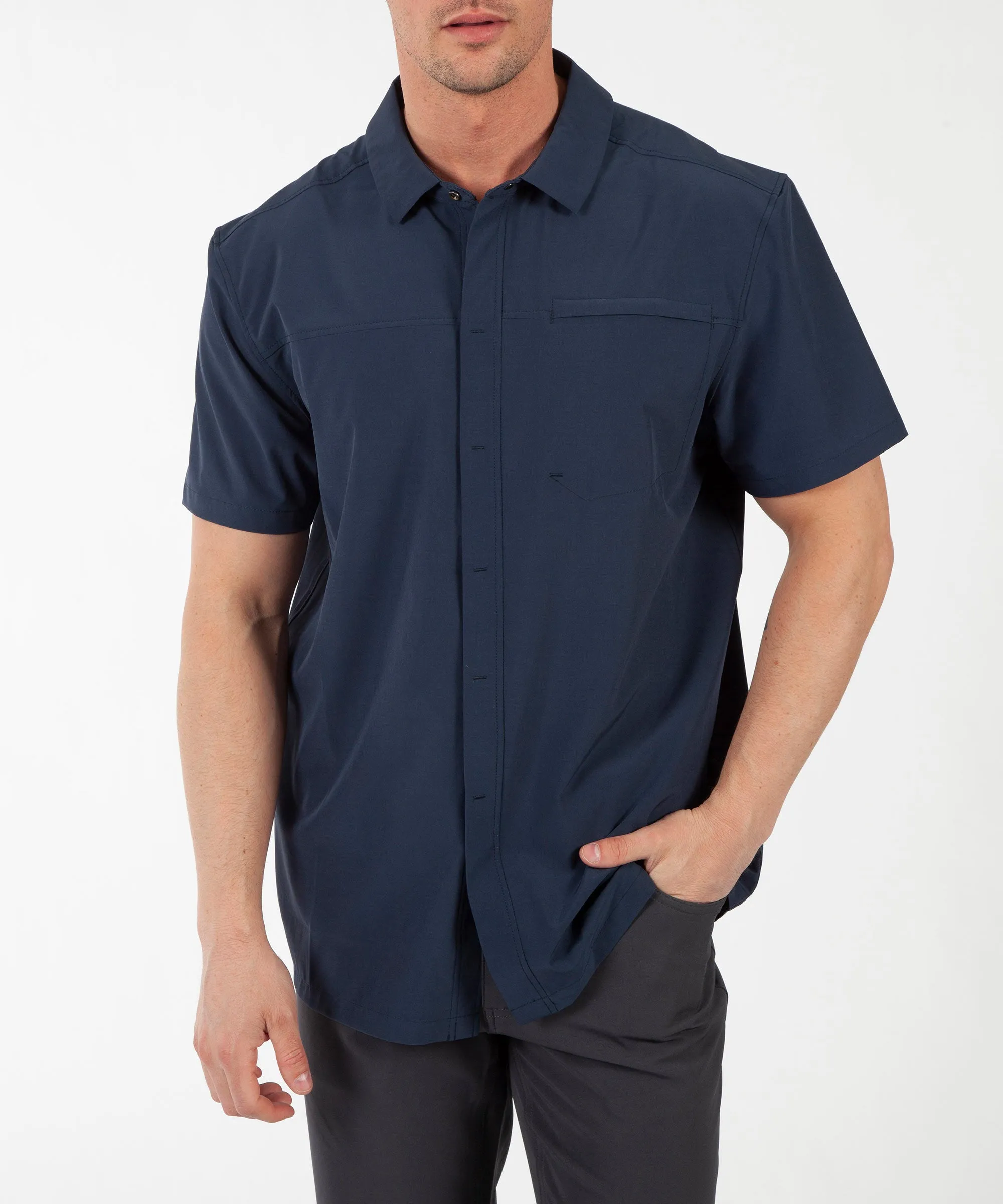 Men's Duncan Woven Snap-Front Short Sleeve Shirt