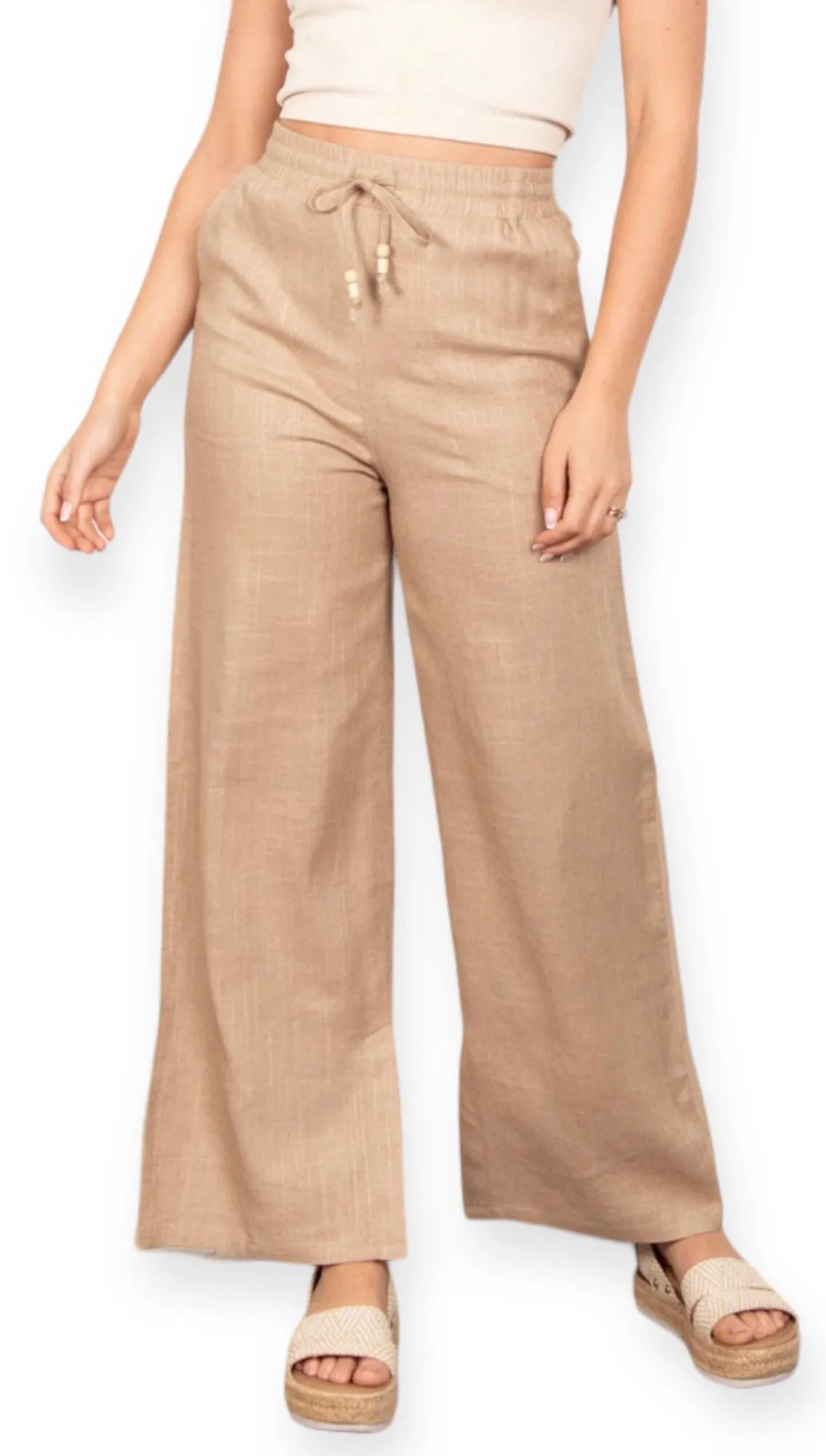 Monterey Summer Linen Wide Pants