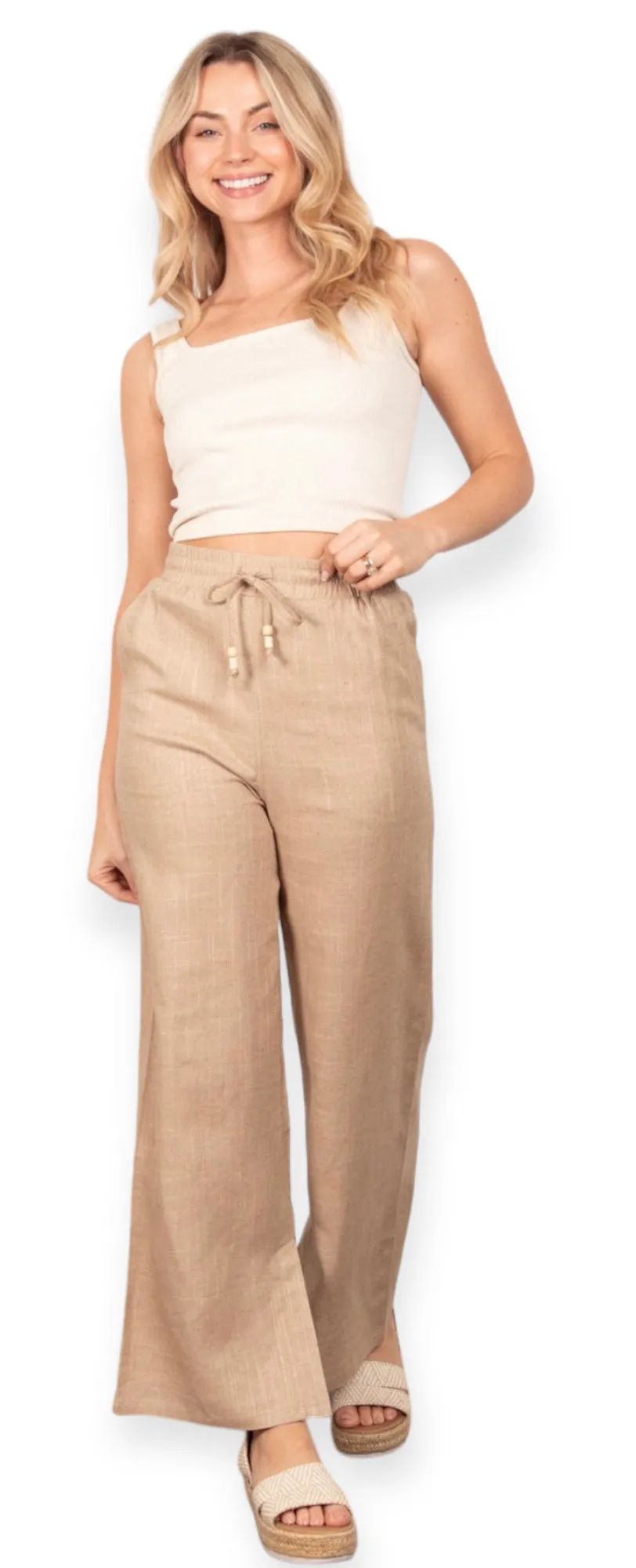 Monterey Summer Linen Wide Pants