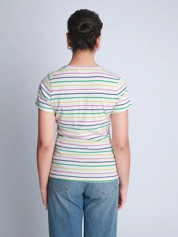 Multi Coloured Stripe Jersey T-shirt