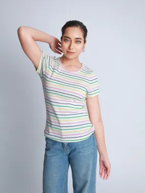 Multi Coloured Stripe Jersey T-shirt