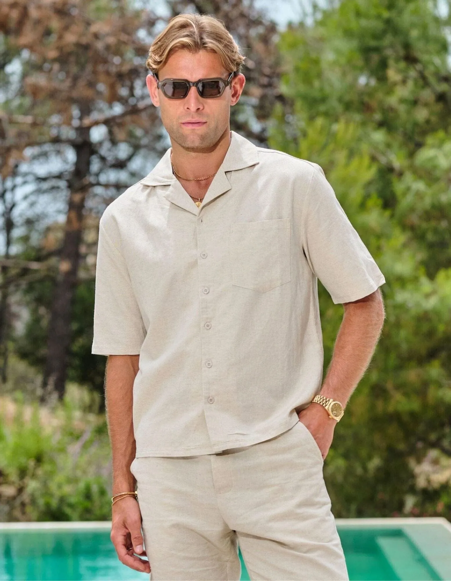 Oatmeal Linen S/S Shirt