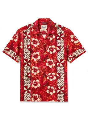 Passionate Red & Floral Charm Camp Shirt