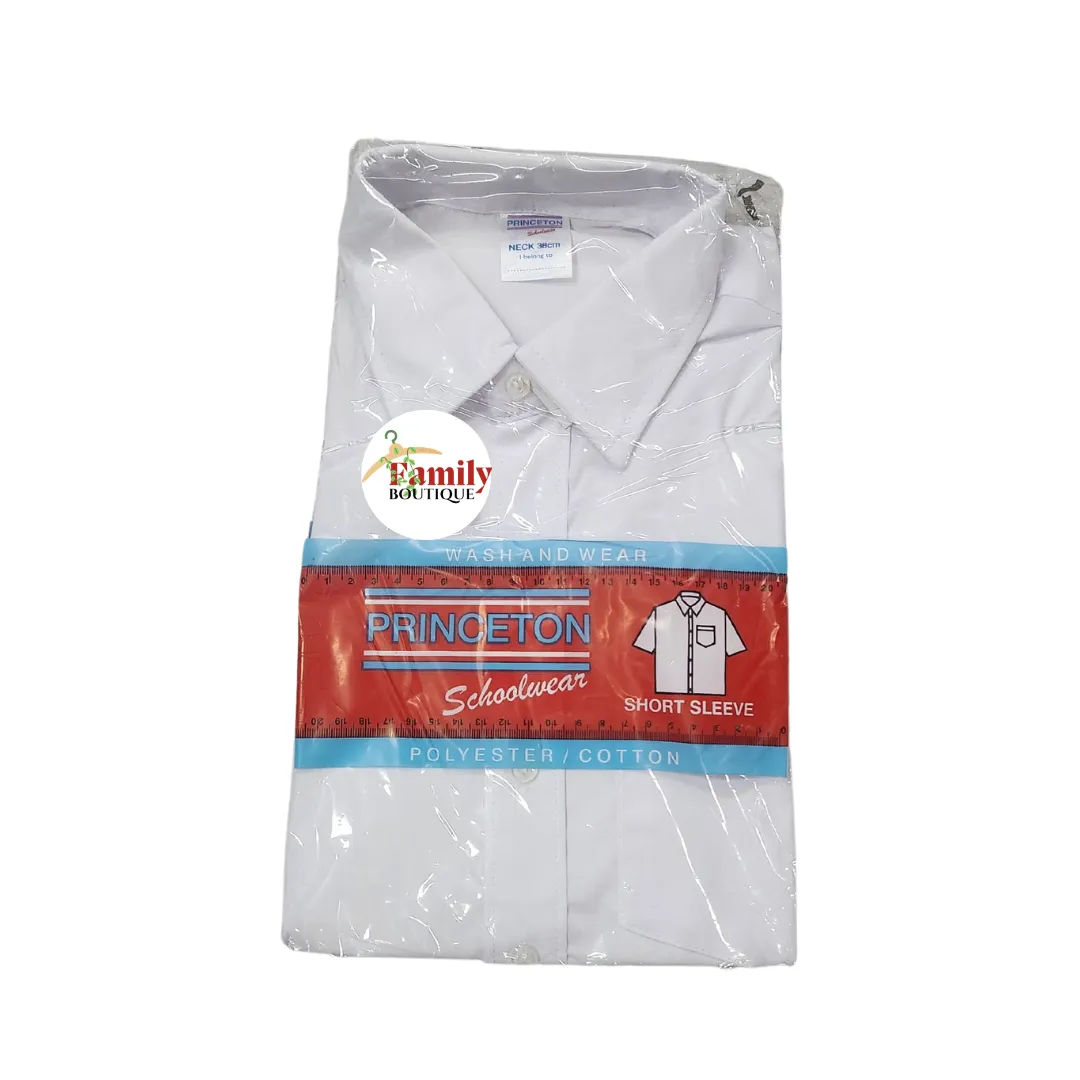 Princeton White Shirt (Short Sleeve - Collar)