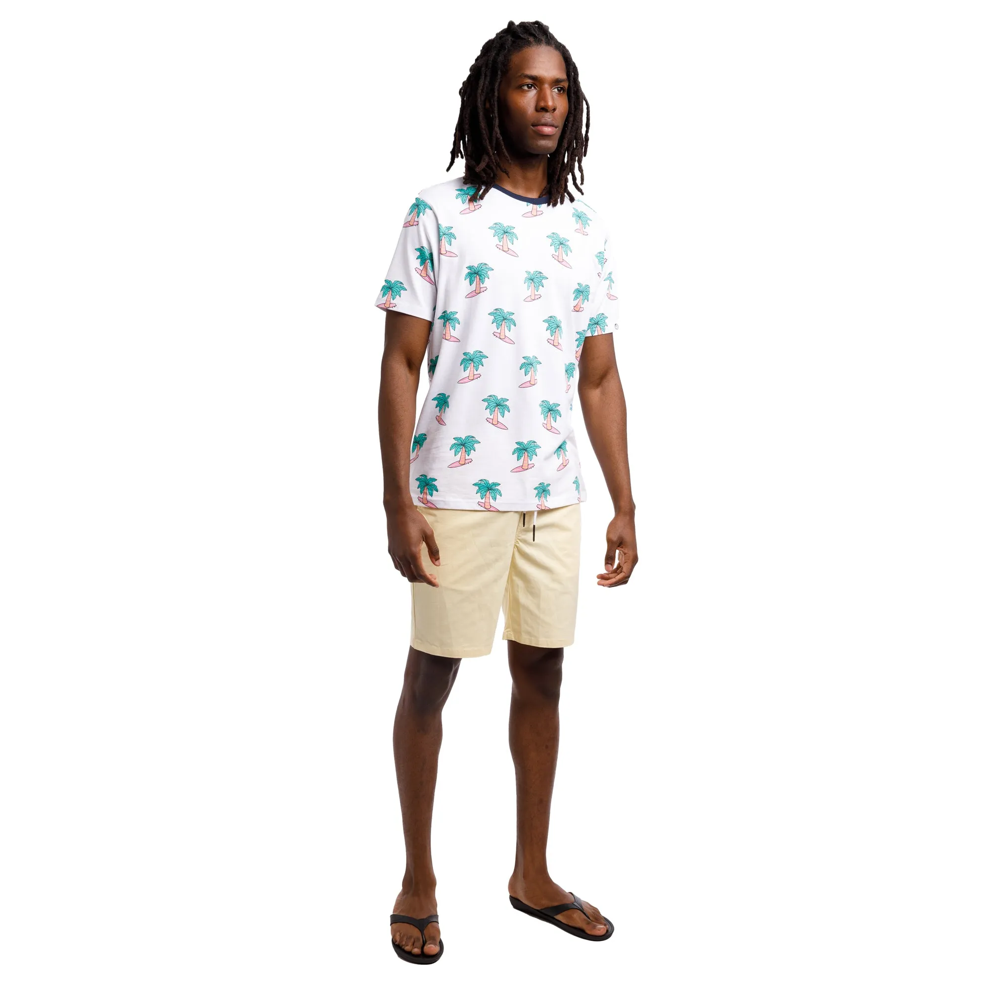 Printed Stretch Short Sleeve Crew Neck Tee | Palms Surf