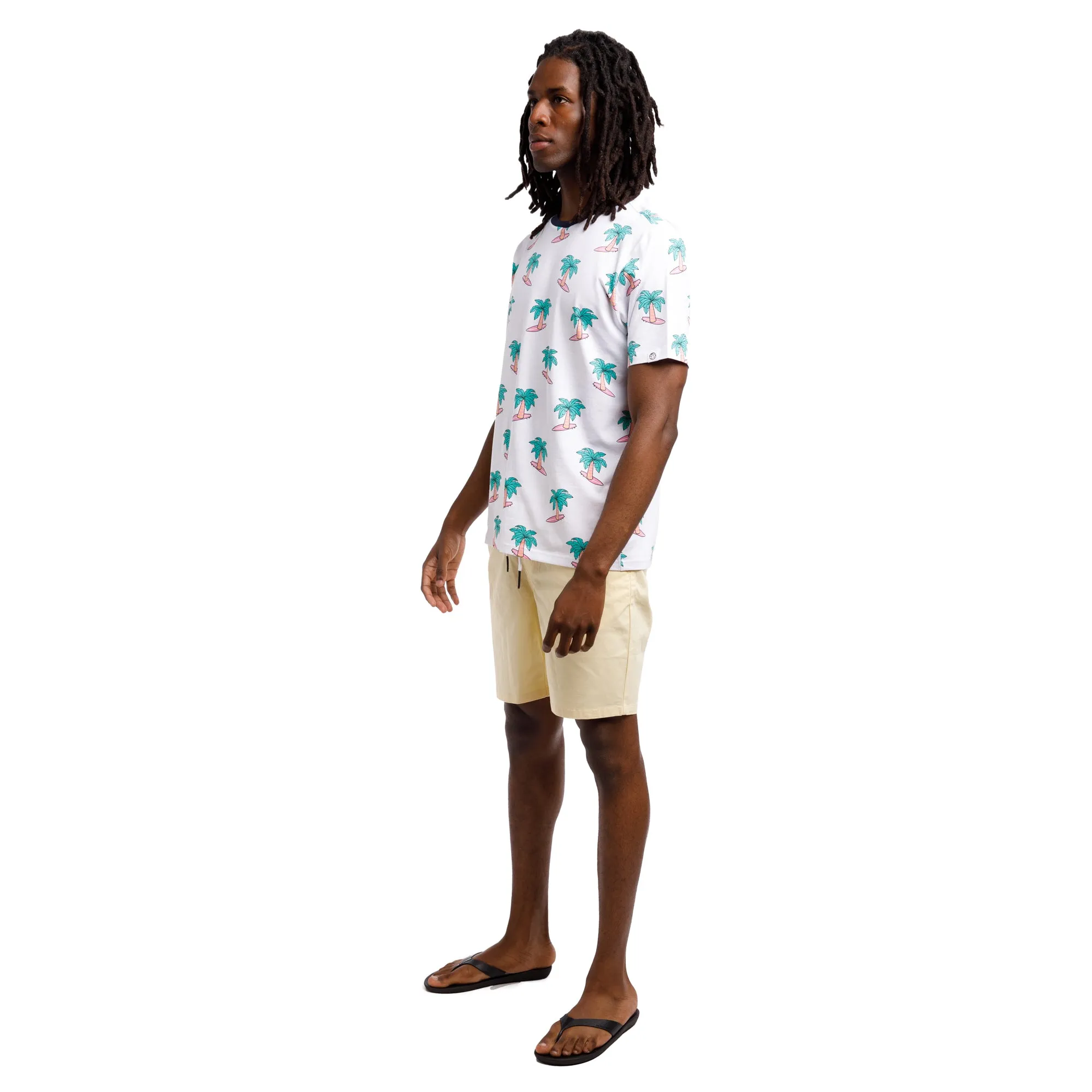 Printed Stretch Short Sleeve Crew Neck Tee | Palms Surf