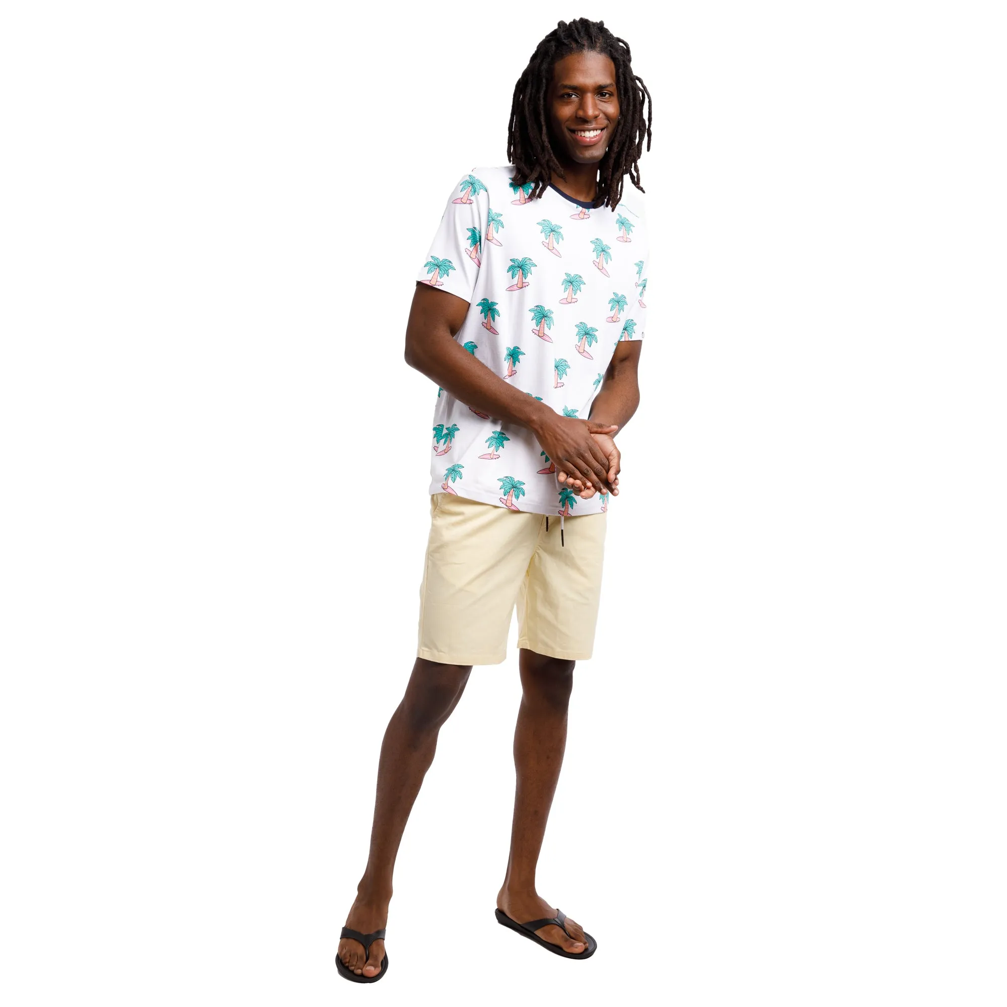 Printed Stretch Short Sleeve Crew Neck Tee | Palms Surf