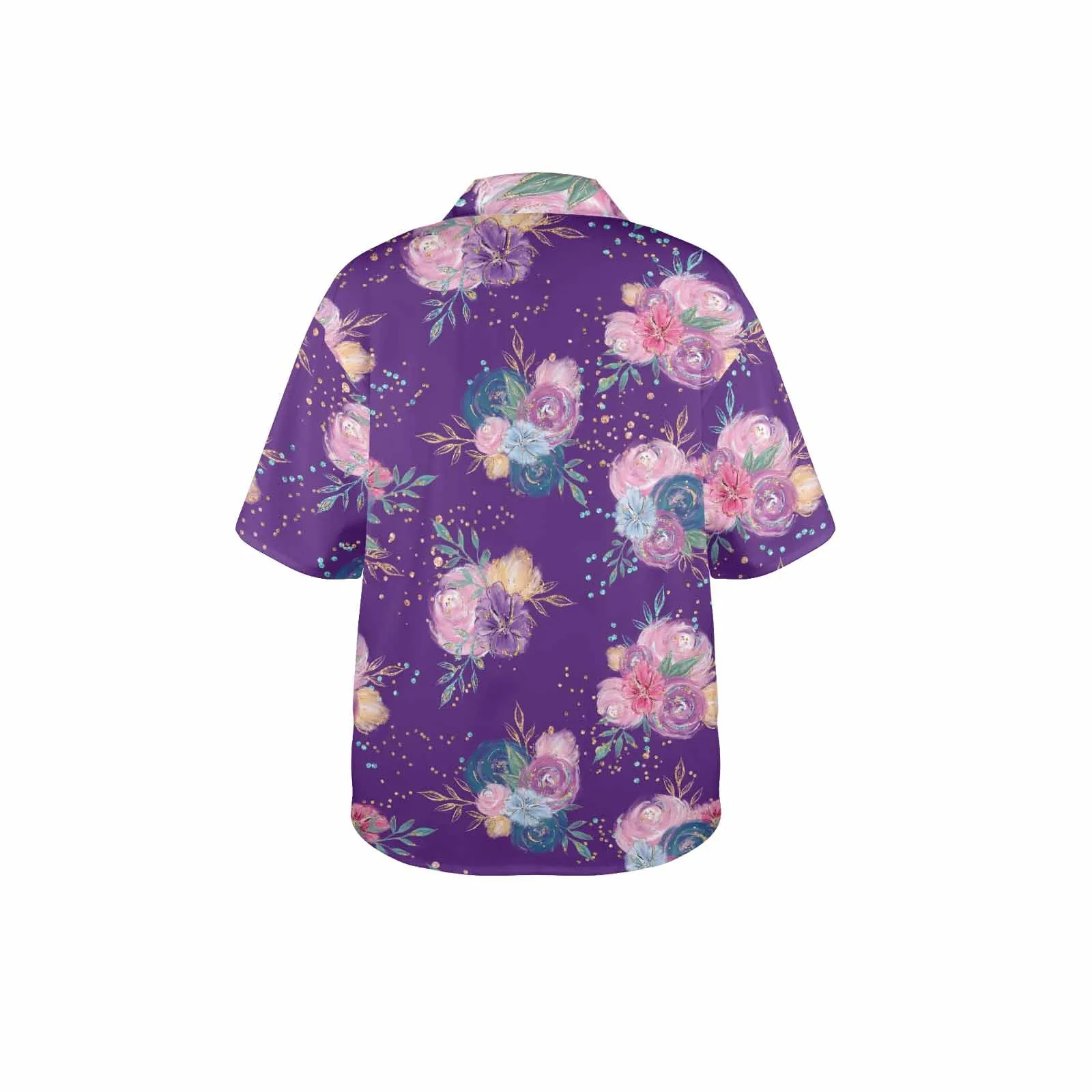 Purple Floral  Women's Hawaiian Shirt