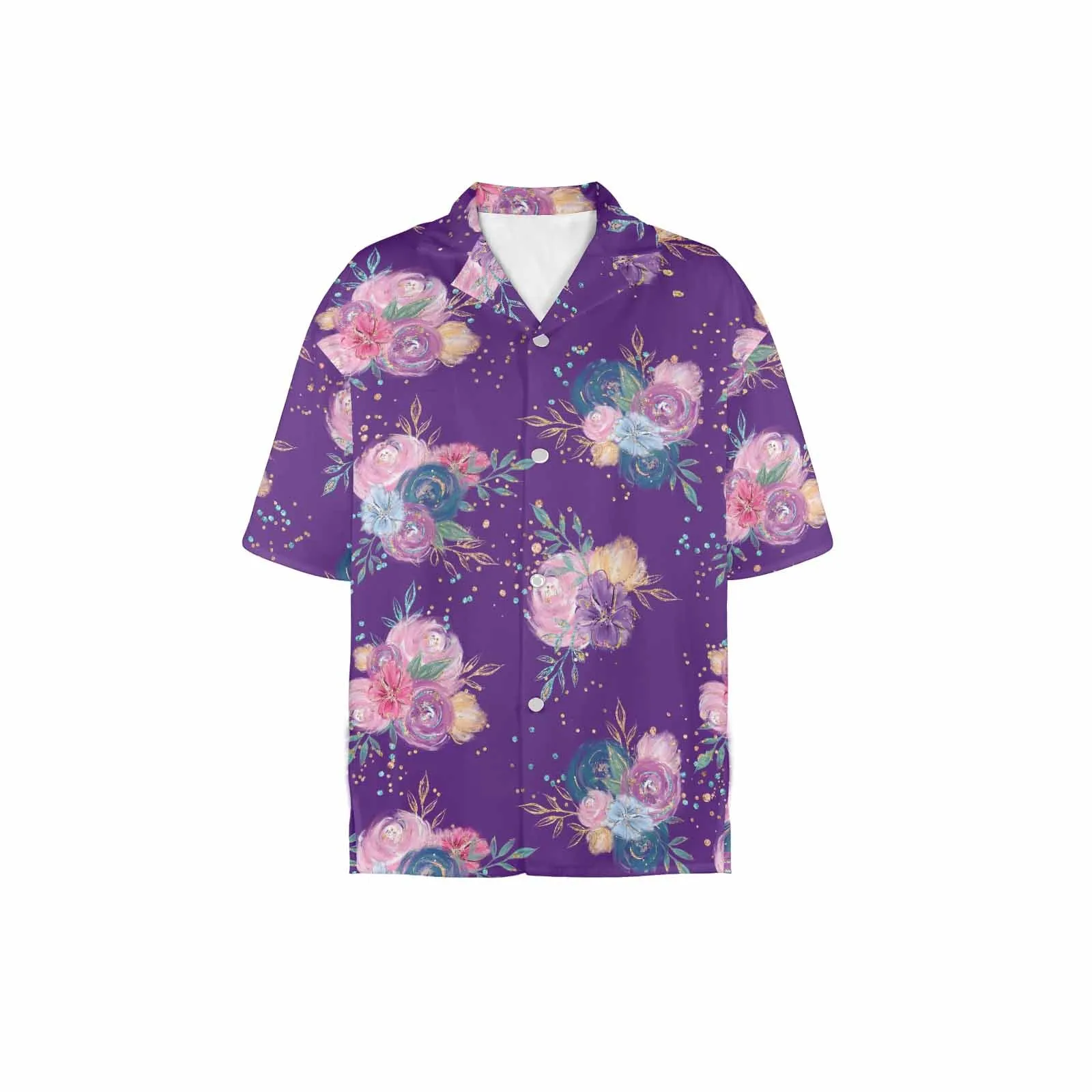 Purple Floral  Women's Hawaiian Shirt