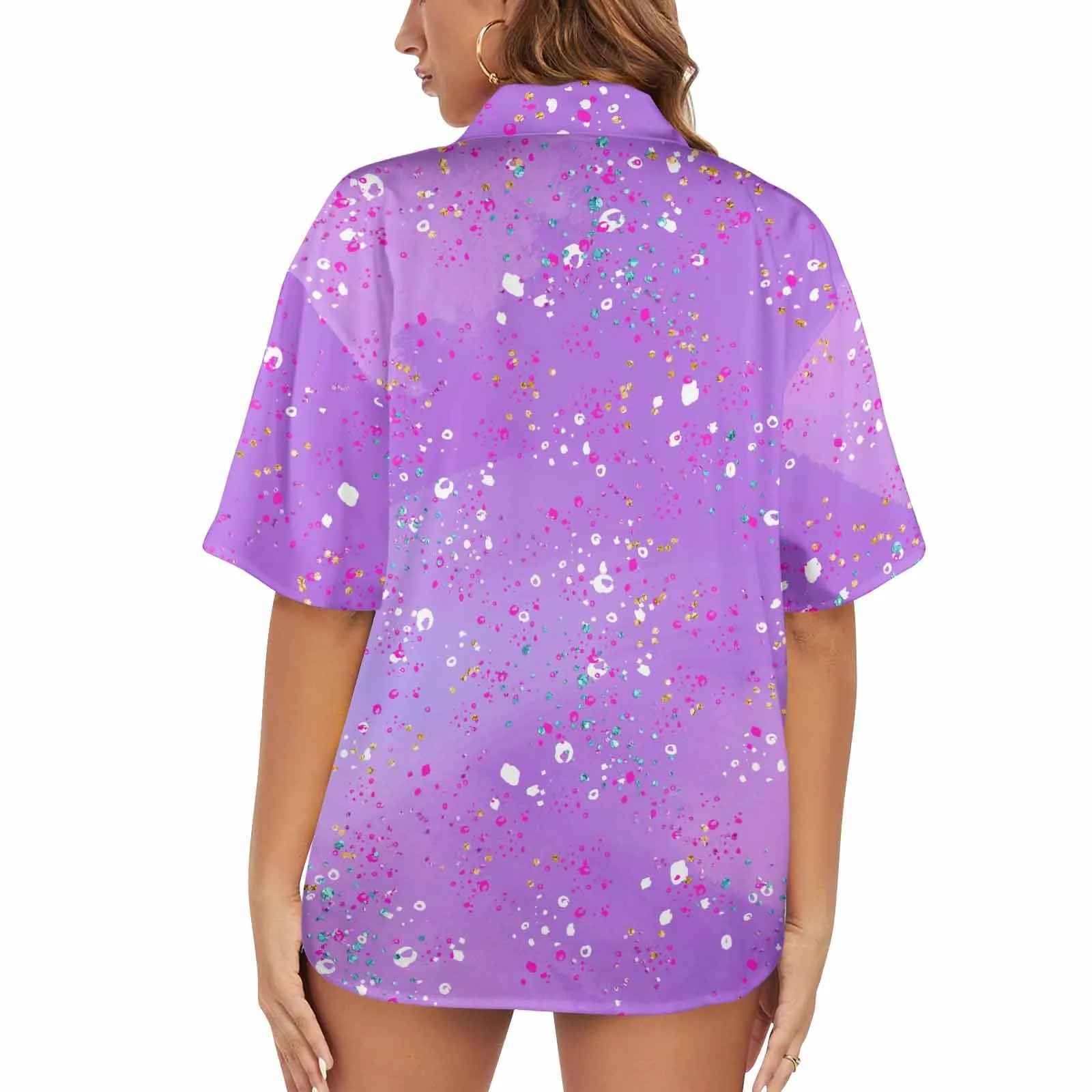 Purple Splash  Women's Hawaiian Shirt