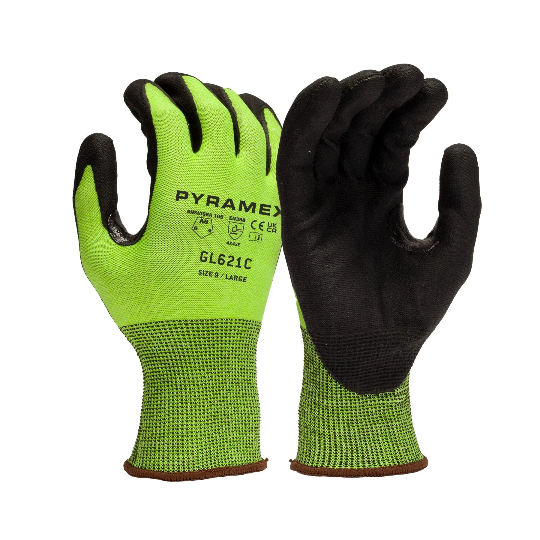 Pyramex 18 Gauge Micro Foam Nitrile Coated HPPE A5 Cut Resistant Gloves - L