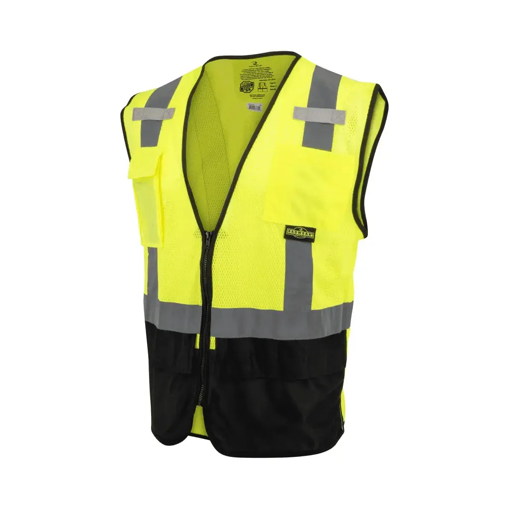 Radians Type R Class 2 Black Bottom Surveyor Safety Vest - Green/L-XL