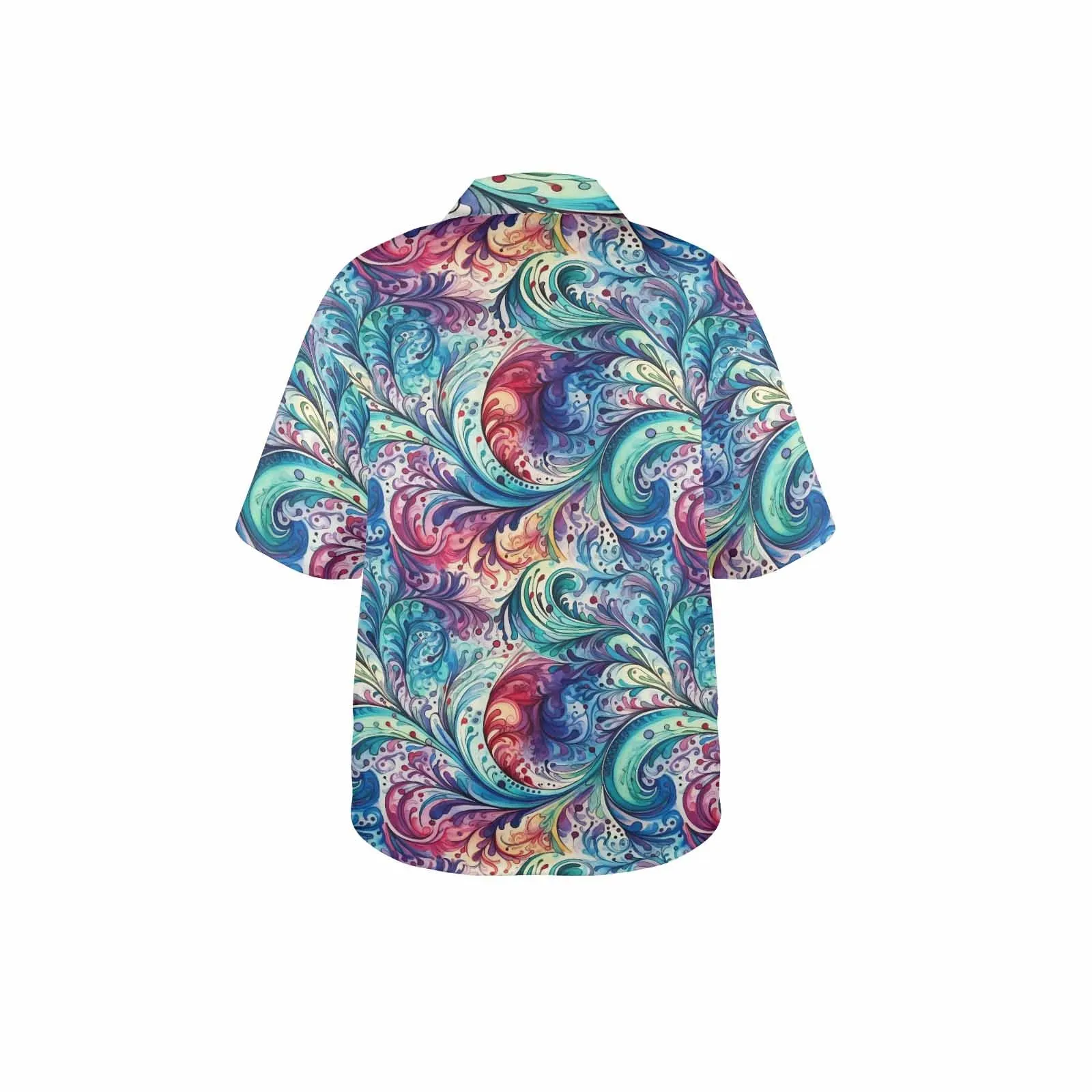 Rainbow Paisley  Women's Hawaiian Shirt